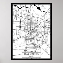 Baoding China Map Poster