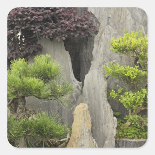 Baos Familiensitz, Huangshan, China. 2 Quadratischer Aufkleber