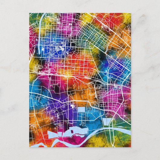 Baotou China City Map Postkarte (Vorderseite)