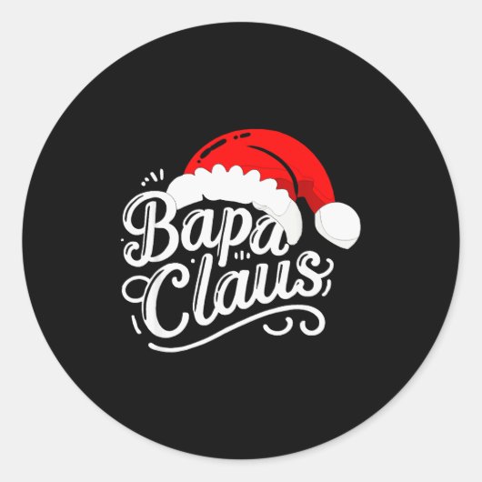 Bapa Claus Christmas Santa's Pajama Family Matchin Runder Aufkleber (Vorderseite)