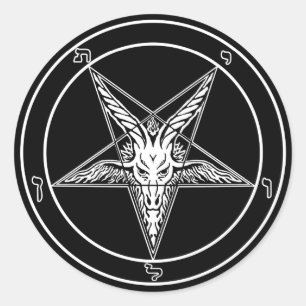Baphomet Abziehbilder alter Art - großer 3 Zoll - Runder Aufkleber