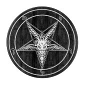 Baphomet altes Glasschneiden-Brett 12" Schneidebrett (Vorderseite)