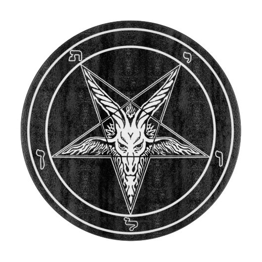 Baphomet altes Glasschneiden-Brett 12" Schneidebrett (Vorderseite)