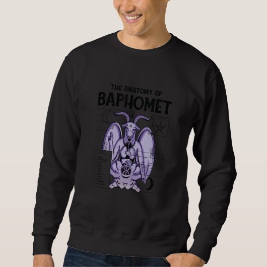 Baphomet Anatomy Satanic Satan Goat Devil Goth Gra Sweatshirt (Vorderseite)