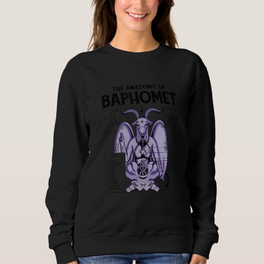 Baphomet Anatomy Satanic Satan Goat Devil Goth Gra Sweatshirt (Vorderseite)