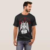 Baphomet Beten Dämon Satanic Lucifer Beelzebub T-Shirt (Vorne ganz)
