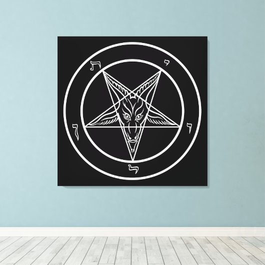 Baphomet BIG 32"x32" Art on Stretched Canvass Leinwanddruck (Insitu (Holzboden))