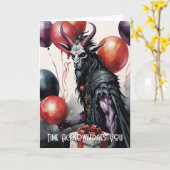 Baphomet Birthday Balloons & Gifts Gothic Karte (Gelbe Blume)