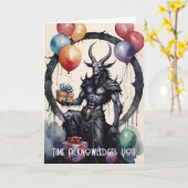 Baphomet Birthday Balloons & Gifts Gothic Karte (Gelbe Blume)