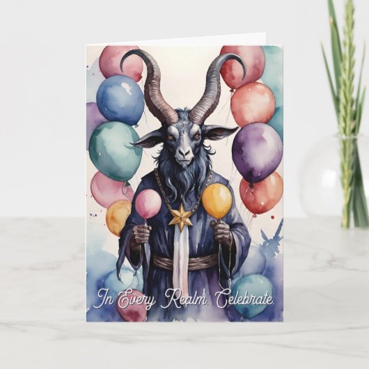 Baphomet Birthday Balloons & Gifts Gothic Karte (Vorderseite)