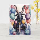 Baphomet Birthday Balloons & Gifts Gothic Karte (Gelbe Blume)