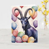 Baphomet Birthday Balloons & Gifts Gothic Karte (Gelbe Blume)