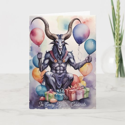 Baphomet Birthday Balloons & Gifts Gothic Karte (Vorderseite)
