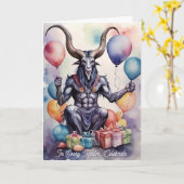 Baphomet Birthday Balloons & Gifts Gothic Karte (Gelbe Blume)