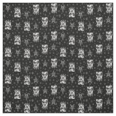 Baphomet Bone Pentagrams Occult Goth Fabric Stoff (Muster)