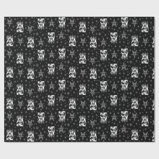 Baphomet Bone Star Occult Gothic Wrapping Paper Geschenkpapier (Flach)