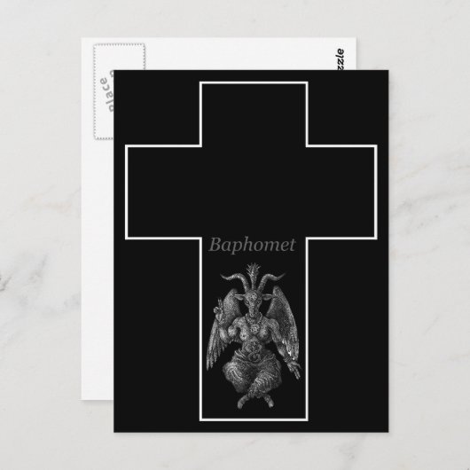 Baphomet Cross Postkarte (Vorne/Hinten)