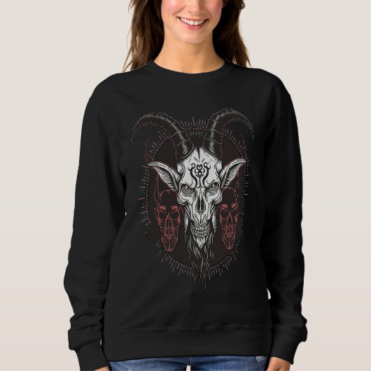 Baphomet Evil Occult Devil Head Sweatshirt (Vorderseite)