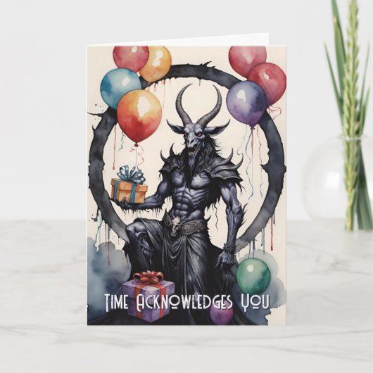 Baphomet Geburtstagsballons & Geschenke Gothic Karte (Vorderseite)