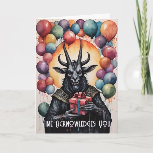 Baphomet Geburtstagsballons & Geschenke Gothic Karte (Vorderseite)