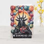 Baphomet Geburtstagsballons & Geschenke Gothic Karte (Gelbe Blume)