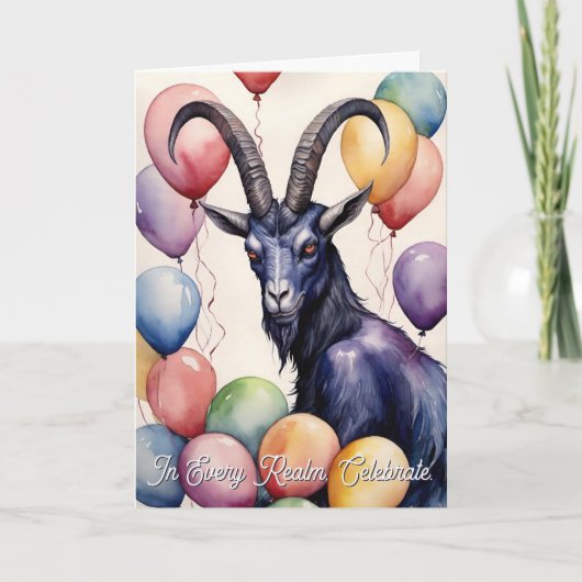 Baphomet Geburtstagsballons & Geschenke Gothic Karte (Vorderseite)