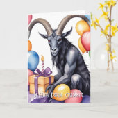 Baphomet Geburtstagsballons & Geschenke Gothic Karte (Gelbe Blume)