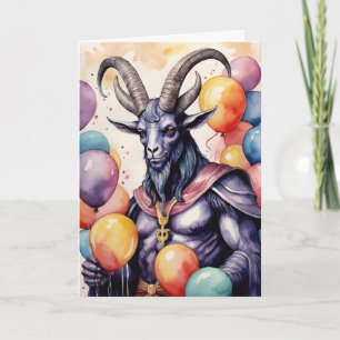 Baphomet Geburtstagsballons & Geschenke Gothic Karte