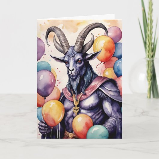 Baphomet Geburtstagsballons & Geschenke Gothic Karte (Vorderseite)