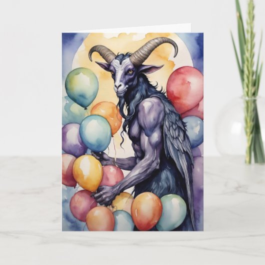 Baphomet Geburtstagsballons & Geschenke Gothic Karte (Vorderseite)