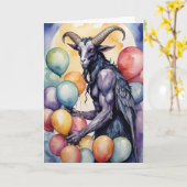 Baphomet Geburtstagsballons & Geschenke Gothic Karte (Gelbe Blume)