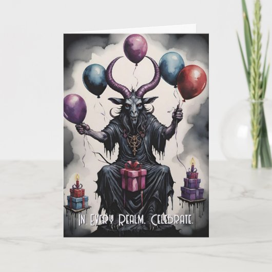 Baphomet Geburtstagsballons & Geschenke Gothic Karte (Vorderseite)