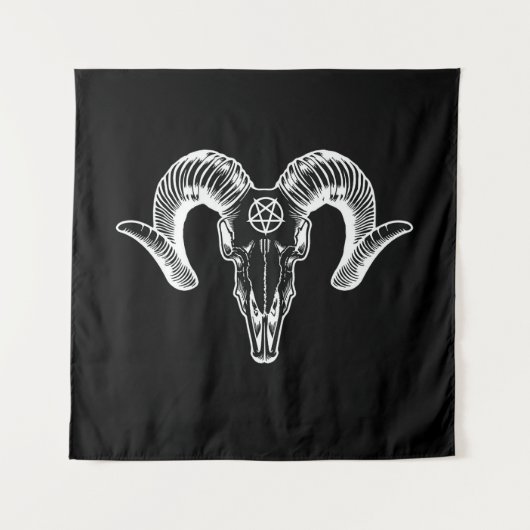 Baphomet Goat Head Wandteppich (Vorderseite)