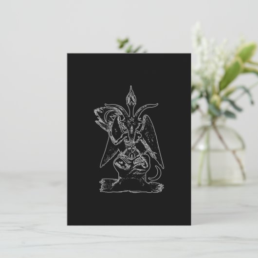 Baphomet Goat Satan Black Magic Lucifer Occult Einladung (Stehend Vorderseite)