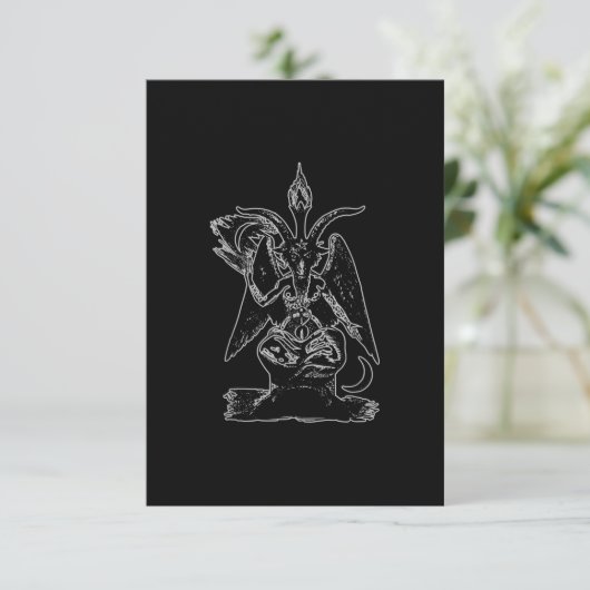 Baphomet Goat Satan Black Magic Lucifer Occult RSVP Karte (Stehend Vorderseite)