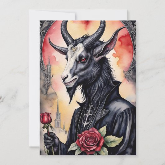 Baphomet Gothic Valentine's Day Love Feiertagskarte (Vorderseite)
