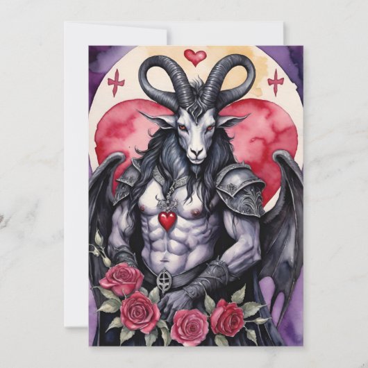 Baphomet Gothic Valentine's Day Love Feiertagskarte (Vorderseite)