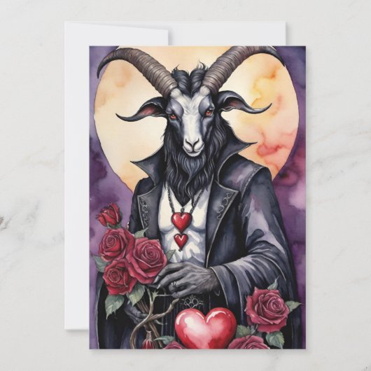 Baphomet Gothic Valentine's Day Love Feiertagskarte (Vorderseite)