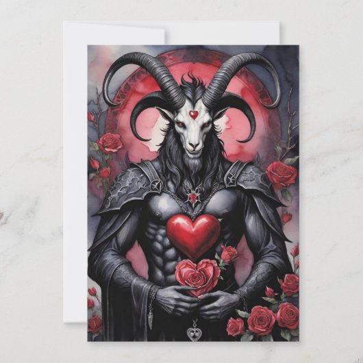 Baphomet Gothic Valentine's Day Love Feiertagskarte (Vorderseite)