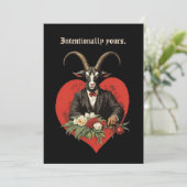 Baphomet Gothic Valentinstag Absicht Feiertagskarte (Stehend Vorderseite)