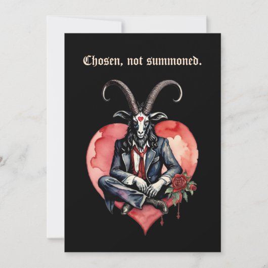 Baphomet Gothic Valentinstag Auserwählt Feiertagskarte (Vorderseite)