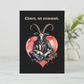 Baphomet Gothic Valentinstag Auserwählt Feiertagskarte (Stehend Vorderseite)