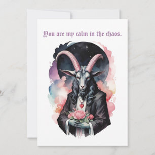 Baphomet Gothic Valentinstag Gitarren Chaos Feiertagskarte