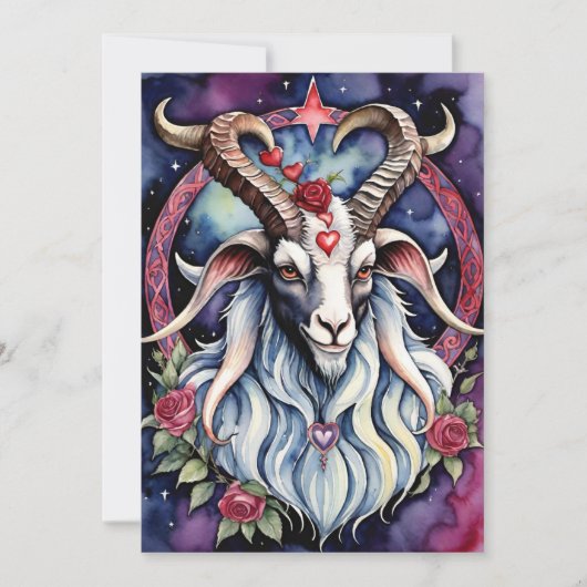 Baphomet Gothic Valentinstag Jeder Bereich Feiertagskarte (Vorderseite)