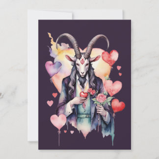 Baphomet gothischer Valentinstag Liebe Feiertagskarte