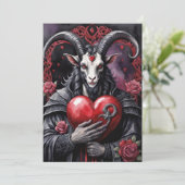 Baphomet gothischer Valentinstag Liebe Feiertagskarte (Stehend Vorderseite)