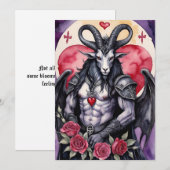 Baphomet gothischer Valentinstag Liebe Feiertagskarte (Vorne/Hinten)