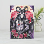 Baphomet gothischer Valentinstag Liebe Feiertagskarte (Stehend Vorderseite)