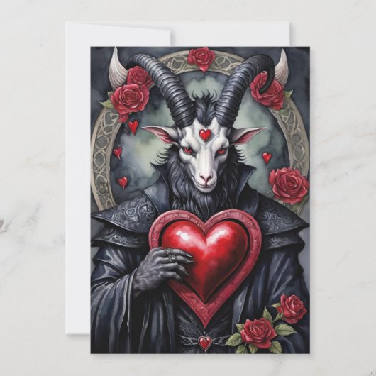 Baphomet gothischer Valentinstag Liebe Feiertagskarte (Vorderseite)