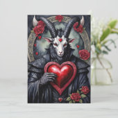 Baphomet gothischer Valentinstag Liebe Feiertagskarte (Stehend Vorderseite)